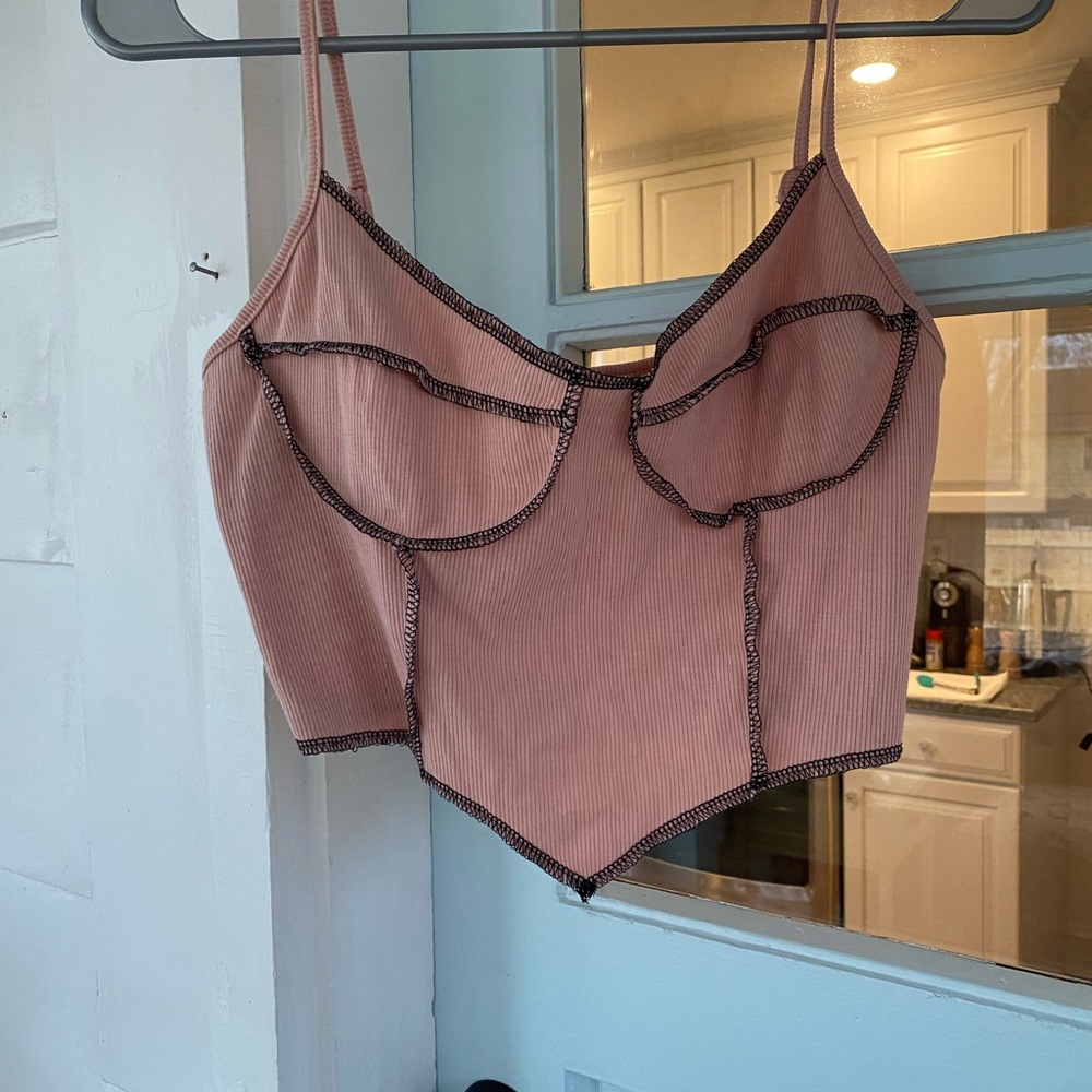 Pink Cropped Tank Top